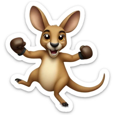 Kangaroo boxing  sticker
