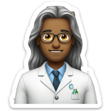 Pharmacist with long hair sticker