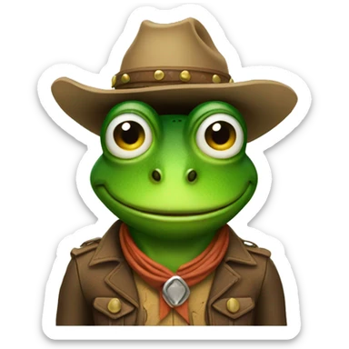 Frog cowboy sticker