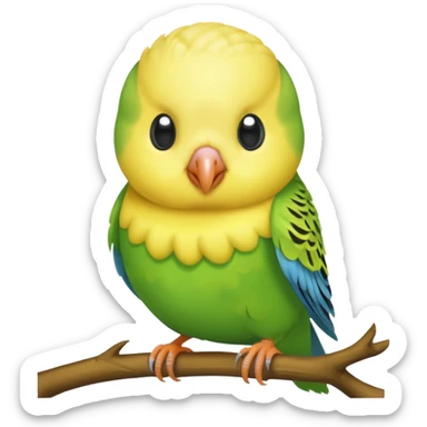 Budgie having a poop sticker