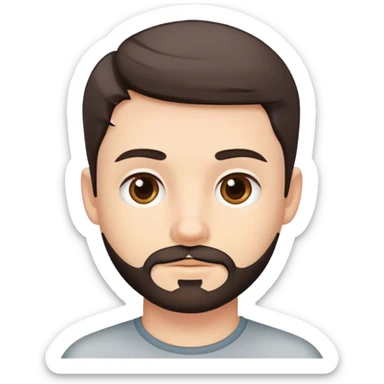 Cute white male, short dark colored hair and facial hair sticker