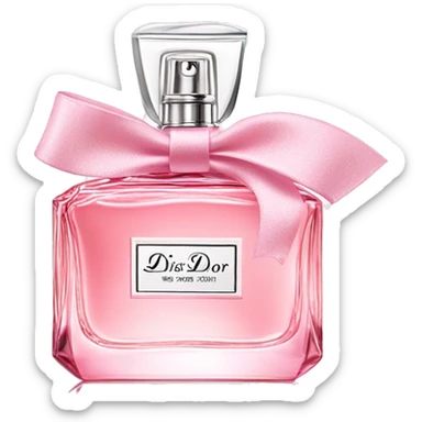 Light pink Miss Dior perfume with bow sticker