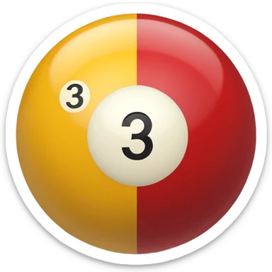 2 numbered billiard ball  sticker