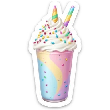 Rainbow Unicorn Milkshake sticker