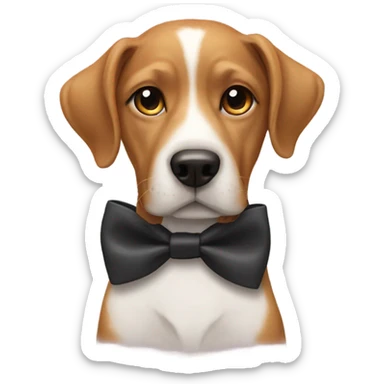 Dog with bow tie sticker