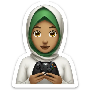 gamer girl with hijab with xbox console sticker