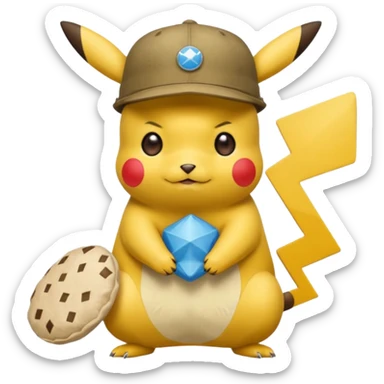 génère moi un Pikachu avec des papillotes et une kippa sticker