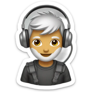 silver fox Headphones  sticker