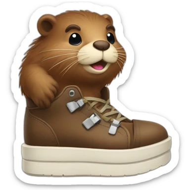 Beaver in shoes sticker