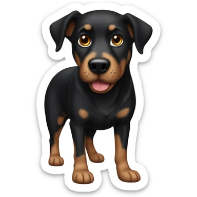 black dog tan markings sticker