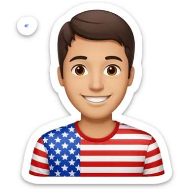 4th of july brunette man sticker
