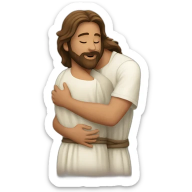 Jesus hugs sticker