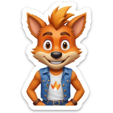 friendly crash bandicoot sticker