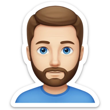 Man met een korte baard en felle blauwe ogen k sticker