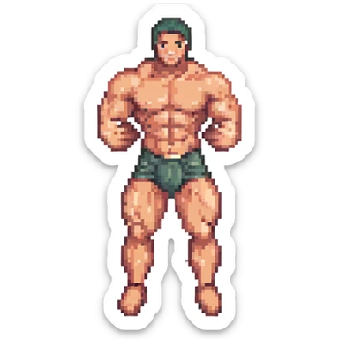A muscle man as a personal fitness trainer sticker