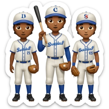 amigos jugando baseball solo hombres de un solo color  sticker