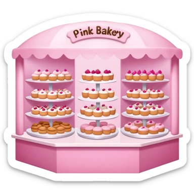 pink bakery shop sticker