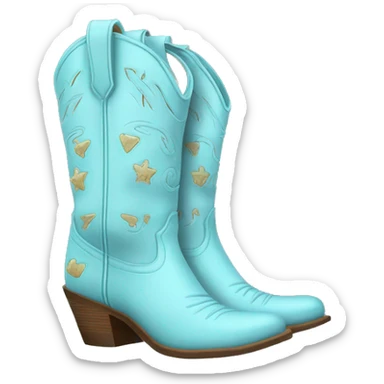 Light blue cowgirl boots sticker