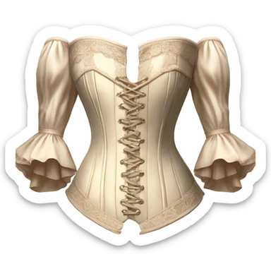 vintage rococo light beige corset with sleeves  sticker