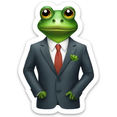Frog wearing a suit sticker