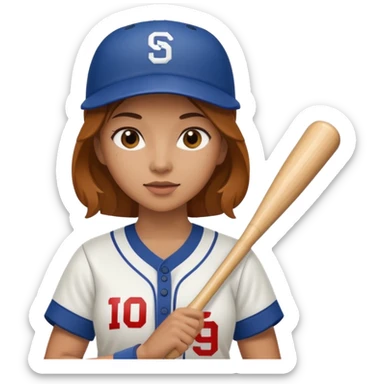woman baseball player sticker