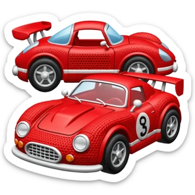 crochet red sportscar sticker