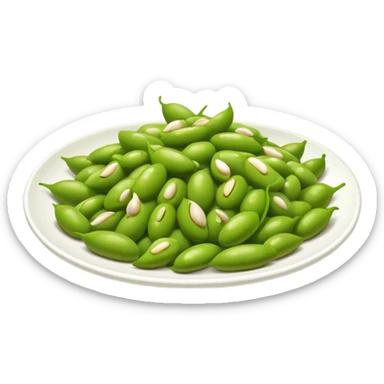 Plate of garlic soy edamame  sticker