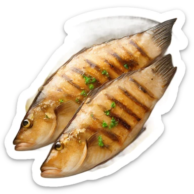 grilled fish fillets with brown butter sauce sticker