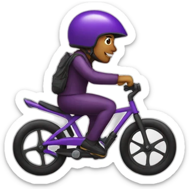 eggplant bike rider sticker