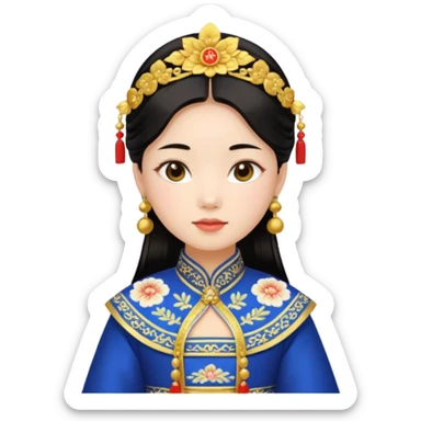 chinese girl in traditional costume sticker