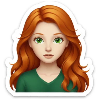 Beautiful girl with long ginger hair  sticker