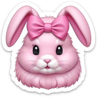 Pink bunny with pink bow sticker