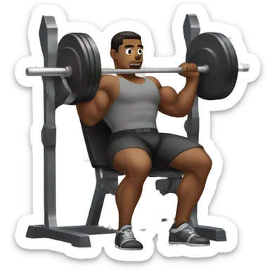 hero doing bench press sticker