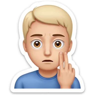 face with eye severely twitching from stress sticker