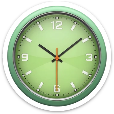make Clock in minimalism in loght Green color without numbers  sticker