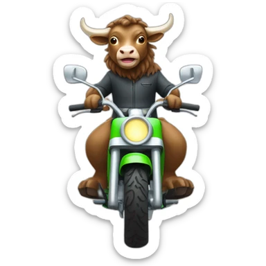 Taureau sur une moto électrique sticker