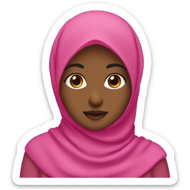 Brown hijabi with pink hijab sticker
