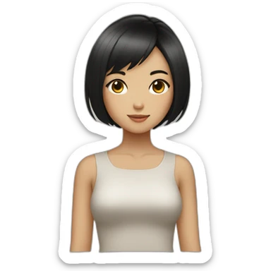 black-short-bob-hair-japanese-girl sticker