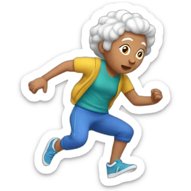 Anciana haciendo parkour sticker