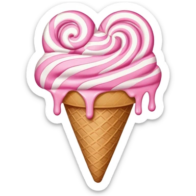 Heart with ice cream ￼ sticker