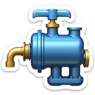 Plumbing pump, digital art emoji style, with clean lines, no face on objects, white background sticker