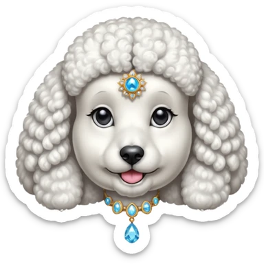 Perro caniche con una gema tercer ojo sticker