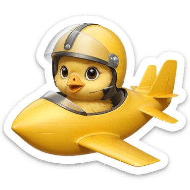 chick flying glider sticker