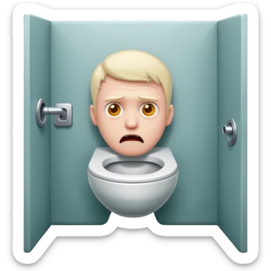 Evil toilet with man inside sticker