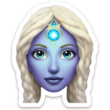 Pleiadian radiant glowing diva woman female third eye sticker