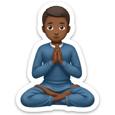 black boy emoji kneeling praying sticker