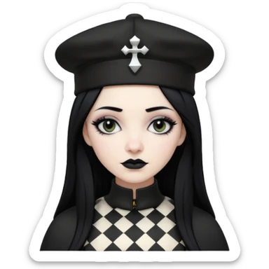 goth black chess bishop sticker