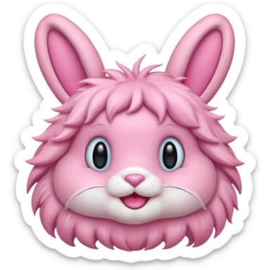 Pink bunny smiling sticker