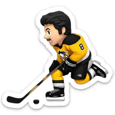 mario lemieux scoring a goal sticker