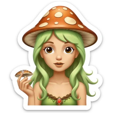 mushroom, hippie, fairy, smoking sticker